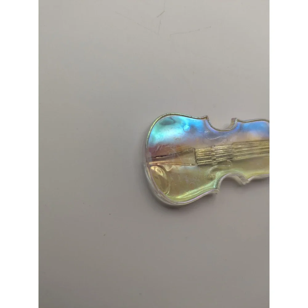 Vintage Iridescent Acrylic Violin‎ Ornament Christmas Tree Decor 4.5